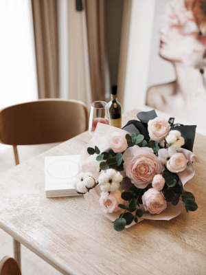 Bouquet of flowers on table