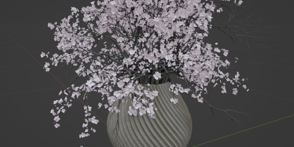 Bouquet in vase vol 149-Blender