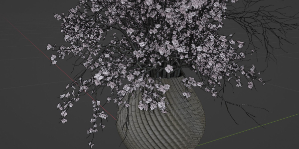 Bouquet in vase vol 149-Blender