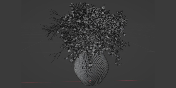 Bouquet in vase vol 149-Blender