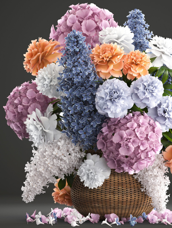 Bouquet of flowers in a basket 2