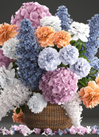 Bouquet of flowers in a basket 2
