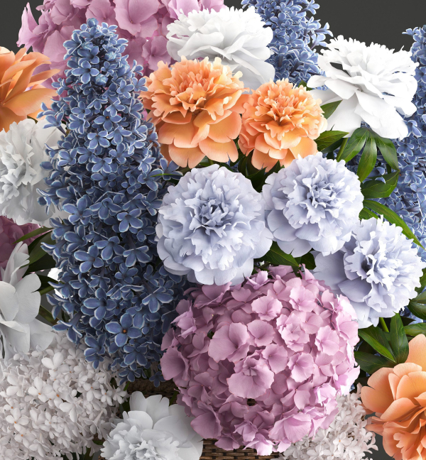 Bouquet of flowers in a basket 2