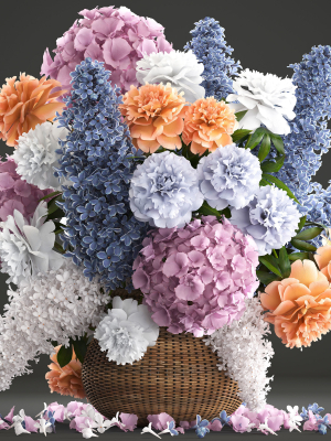 Bouquet of flowers in a basket 2