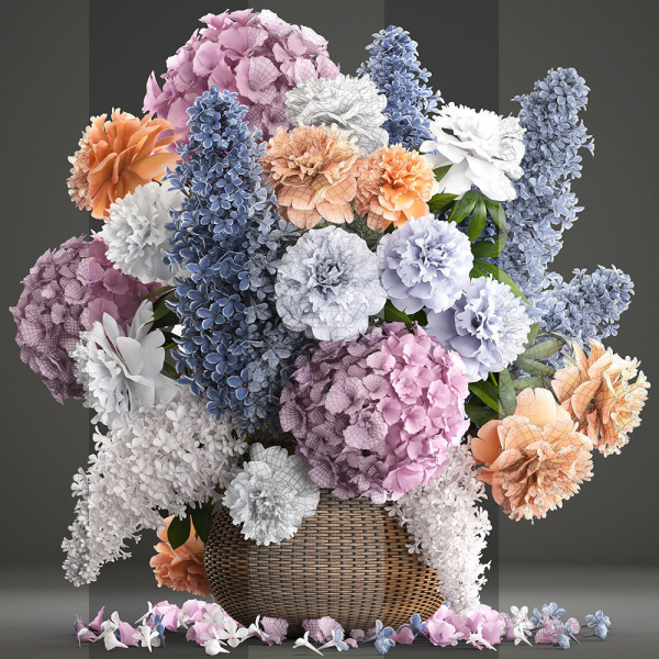 Bouquet of flowers in a basket 2