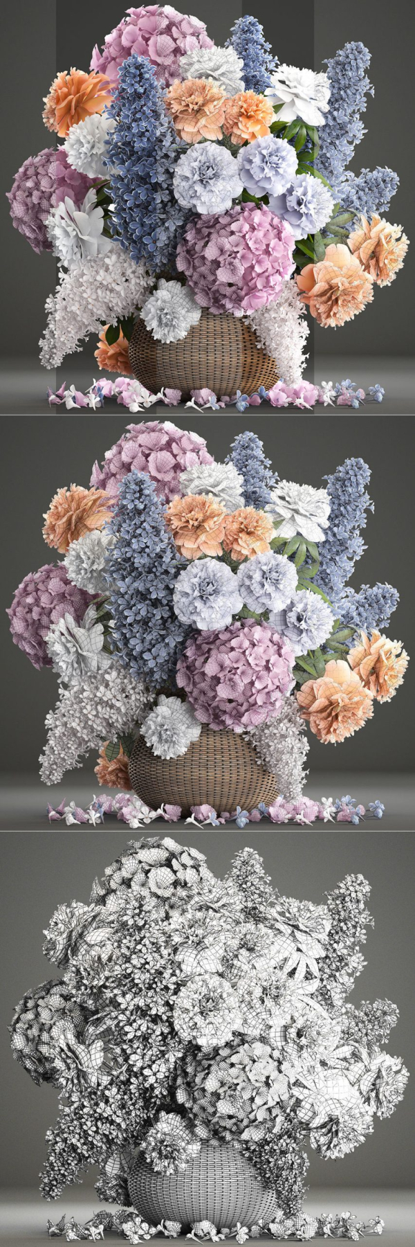 Bouquet of flowers in a basket 2