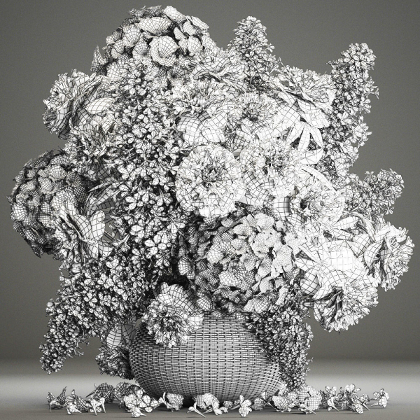 Bouquet of flowers in a basket 2