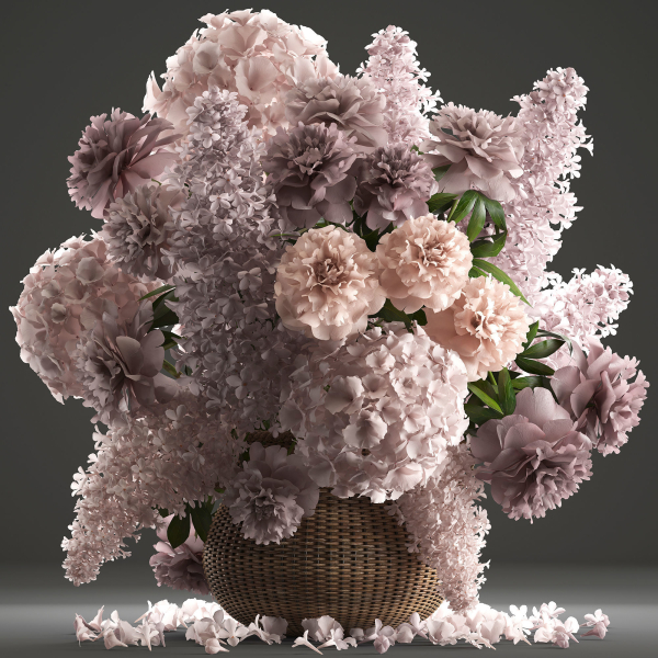Bouquet of flowers in a basket 4