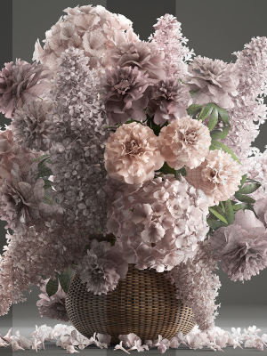 Bouquet of flowers in a basket 4