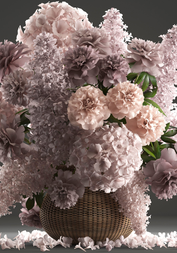 Bouquet of flowers in a basket 4