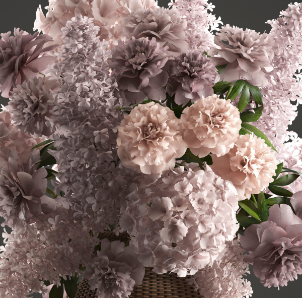 Bouquet of flowers in a basket 4
