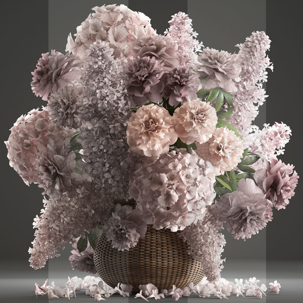Bouquet of flowers in a basket 4