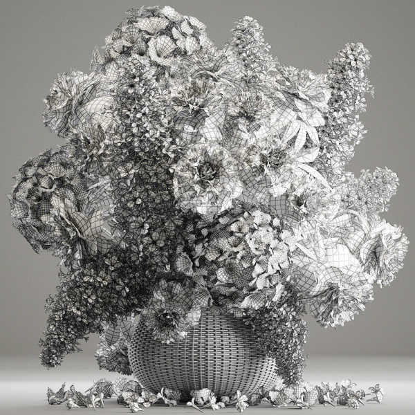 Bouquet of flowers in a basket 4