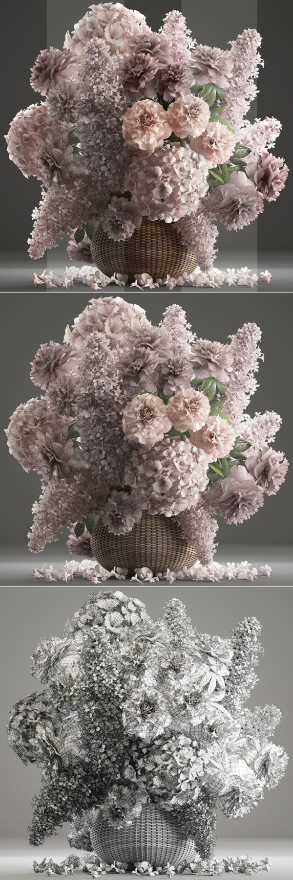 Bouquet of flowers in a basket 4