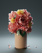 Bouquet of flowers peonies in a vase