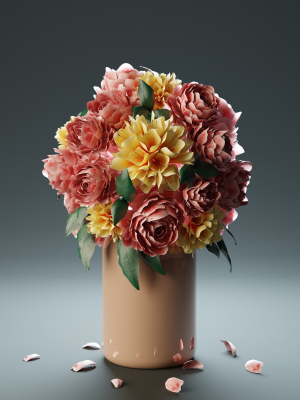 Bouquet of flowers peonies in a vase