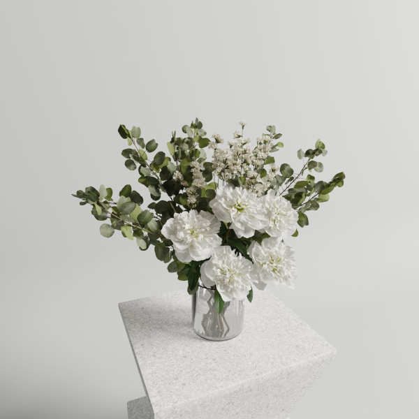 Bouquet of peonies vase set