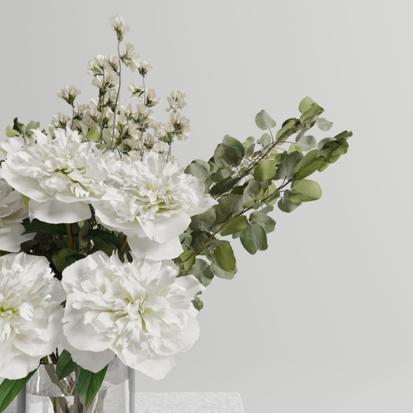 Bouquet of peonies vase set