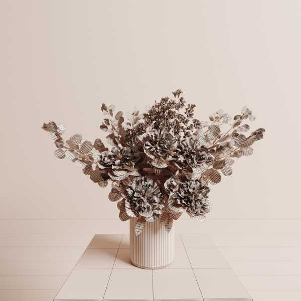 Bouquet of peonies vase set
