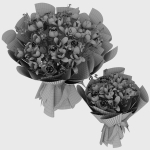 bouquet of the white brown yellow flowers