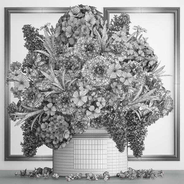 Bouquet white of flowers in a gift box