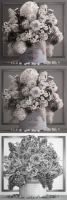 Bouquet white of flowers in a gift box