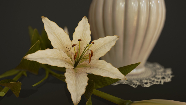 Bouquet with Lilies - PBR Game Ready