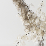 Bouquet with lunaria pampas grass and hydragea