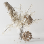 Bouquet with lunaria pampas grass and hydragea