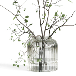 Branches plant with galss vase white bouquet 22