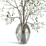 Branches plant with galss vase white - bouquet 24
