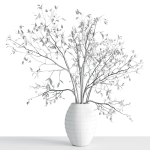 Branches plant with galss vase white - bouquet 24