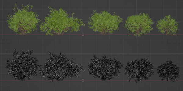 Bushes collection vol 154-Blender