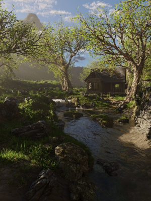 cabin-river-scene-3d-model-blend