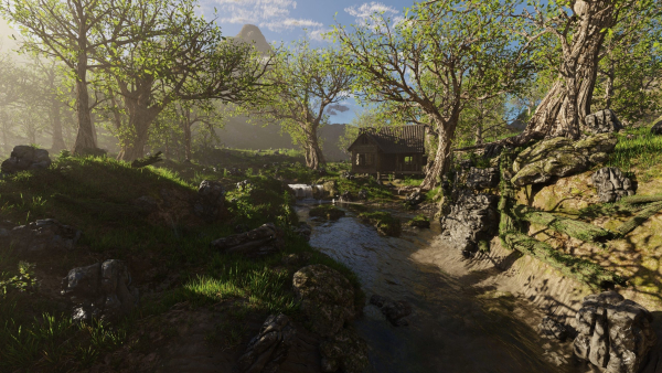 Cabin River Scene
