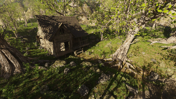 Cabin River Scene