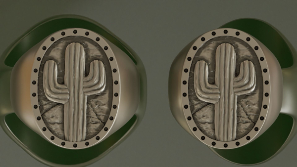 Cactus Signet Ring
