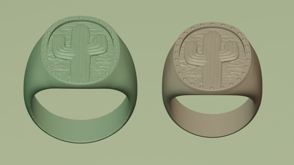 Cactus Signet Ring