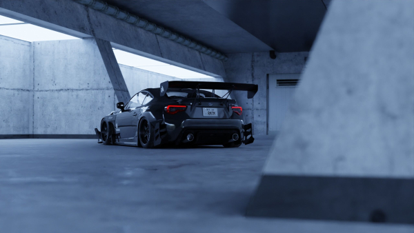Car Lighting Scene 3D Blender File Textured FBX File