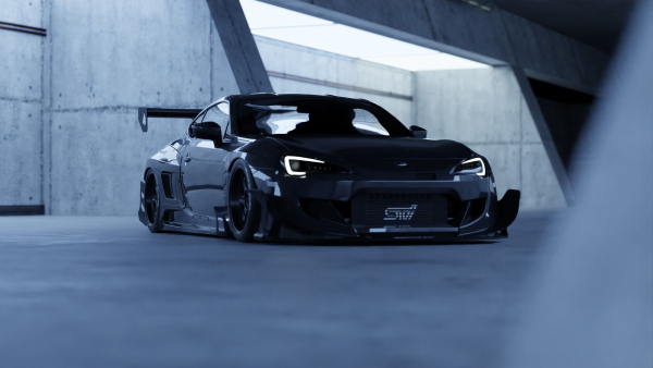 Car Lighting Scene 3D Blender File Textured FBX File