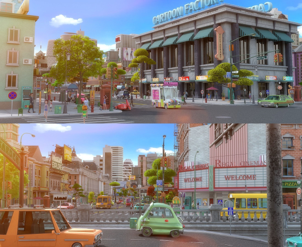 Cartoon City Street Scene V2