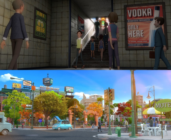 Cartoon City Street Scene V2