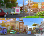 Cartoon City Street Scene V2