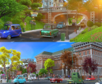 Cartoon City Street Scene V2