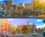 Cartoon City Street Scene V2