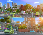 Cartoon City Street Scene V2