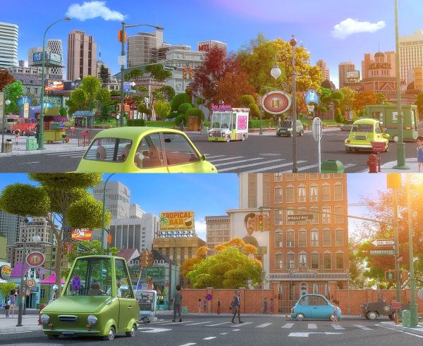 Cartoon City Street Scene V2