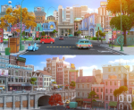 Cartoon City Street Scene V2
