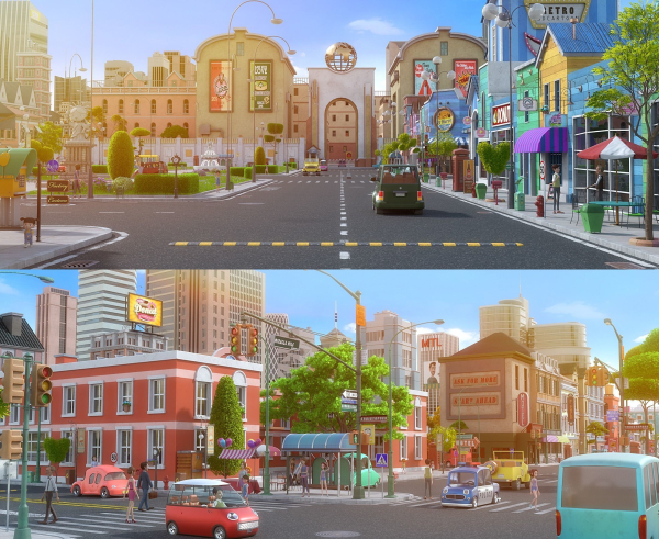 Cartoon City Street Scene V2