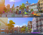 Cartoon City Street Scene V2